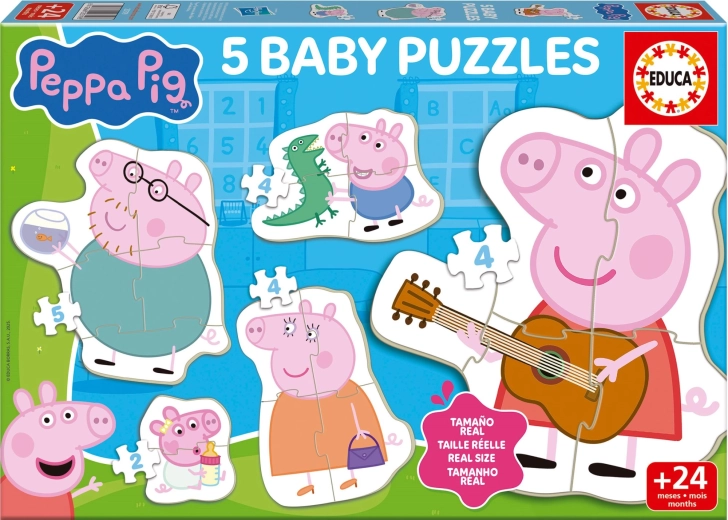 Baby puslespil Gurli Gris 5-i-1 (2–5 brikker)