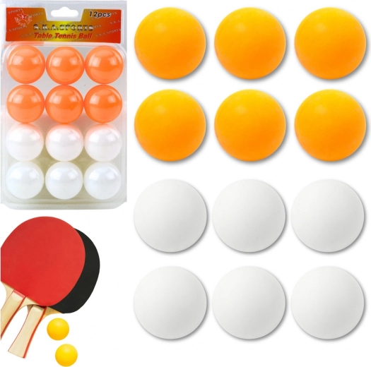 Bordtennisbolde hvide og orange 12 stk.
