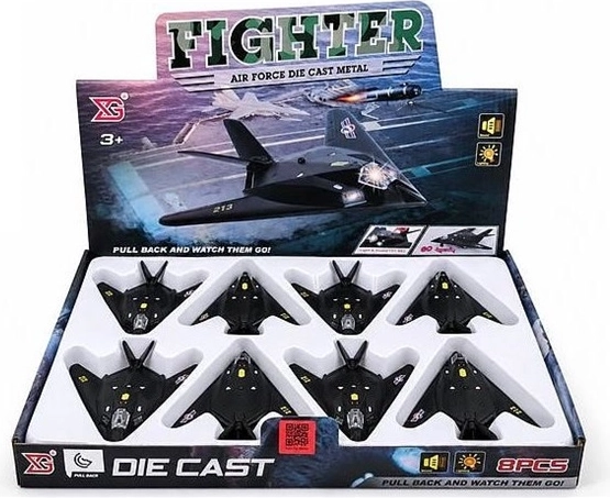 Militærfly med lys og lyd 15 cm - 1 stk.