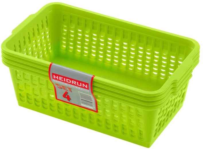 Plastikkurve HEIDRUN 25 × 14,5 × 10,5 cm, sæt med 4 stk.