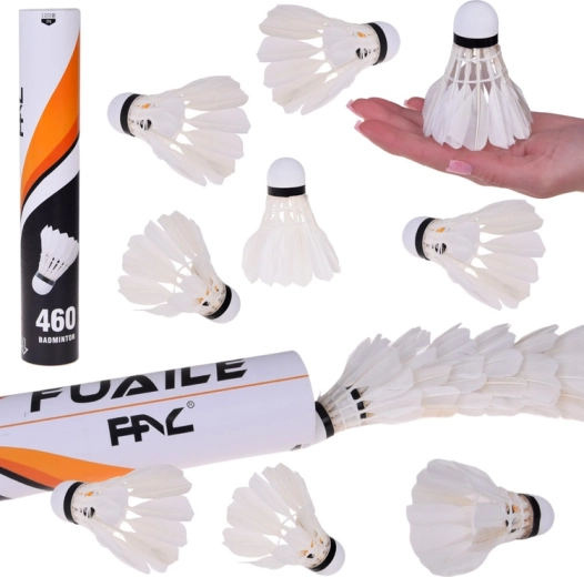 Badmintonfjerbolde af naturlige fjer 12 stk. i tube