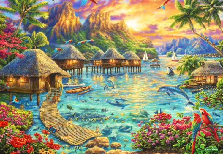 Grafika Art Collection: Puzzle tropisk oase 1000 brikker