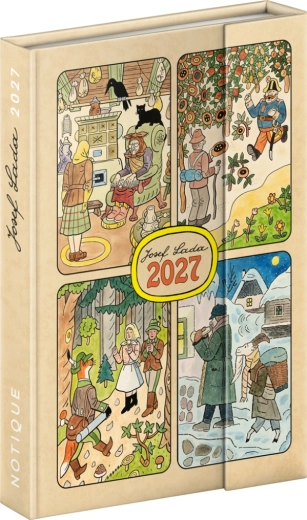 Notique ugentlig magnetisk kalender Josef Lada 2027 11 x 16 cm