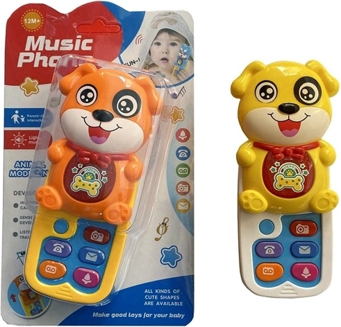 Musiktelefon til børn med hundemotiv - 1 stk.
