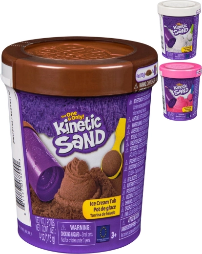 Spin Master Kinetic Sand flydende sand is med ske i bøtte - 1 stk.