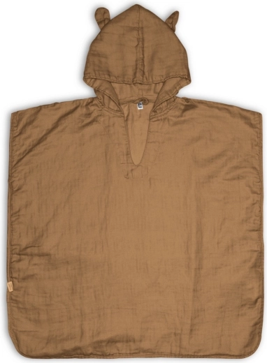 NuuRoo Flor musselinponcho Iced coffee 3–4 år