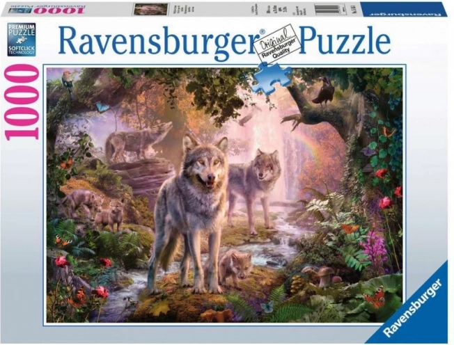 Puslespil 1000 brikker Ravensburger – sommerlig ulvefamilie