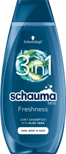 Schauma Men Freshness 3i1 herreshampoo til hår, krop og ansigt 400 ml
