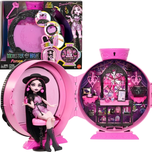 Monster High Potion Reveal-dukke Draculaura – eliksirrum med tilbehør - 1 stk.