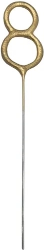Stjernekaster formet som tallet 8, guld 15 cm - 1 stk.