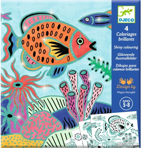 Djeco glitrende malebøger Under havet