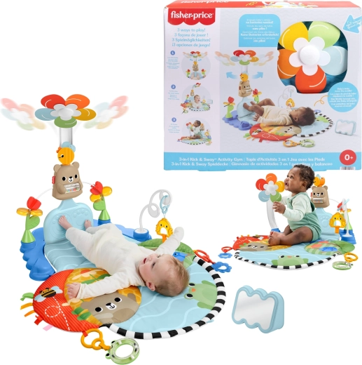 Fisher-Price pædagogisk sensorisk legetæppe 3-i-1 Spark og snur