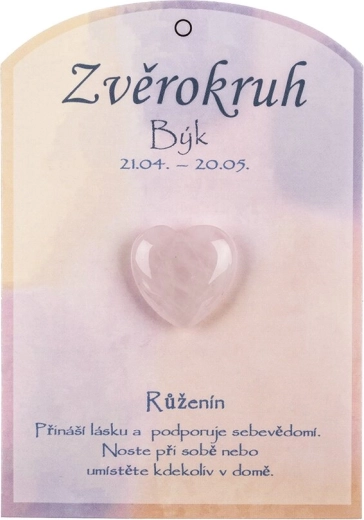 Rosenkvartshjerte til stjernetegnet Tyren