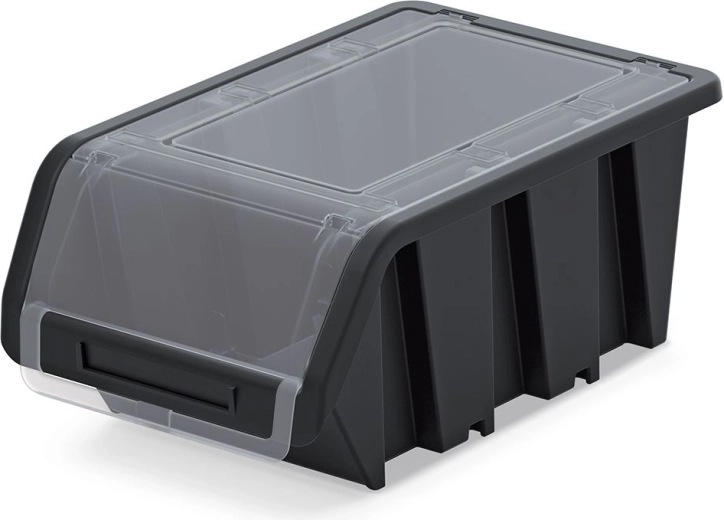 Plast opbevaringsboks med låg TRUCK PLUS 155 × 100 × 70 mm sort