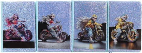 Notesbog – pige på motorcykel