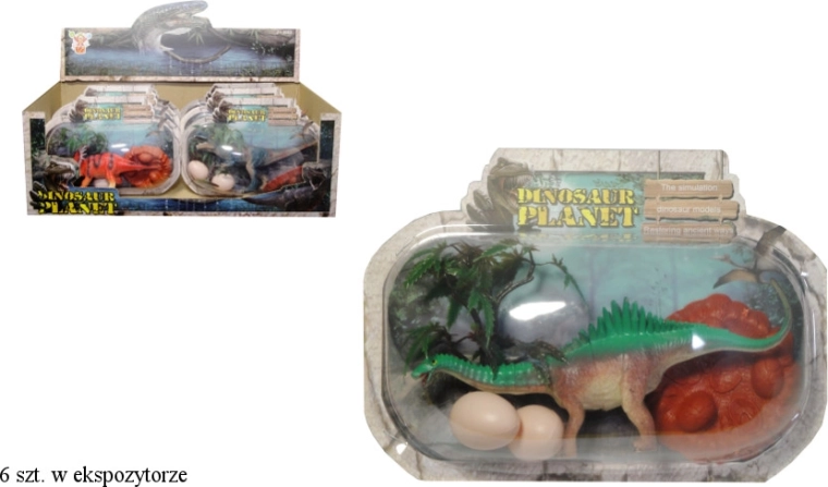 Dinosaurfigur med rede og æg