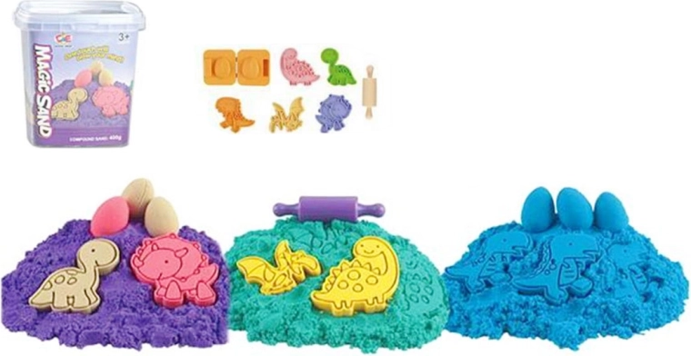 Kinetisk sand 3D med tilbehør i spand