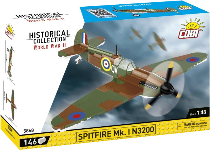 Cobi Spitfire Mk. I N3200 byggesæt 1:48 (146 dele)