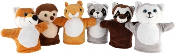 Plysbamse-hånddukke skovdyr 24 cm TEDDIES