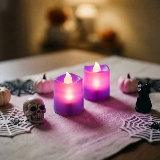Halloween LED-lys lilla, 2 stk.