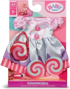 BABY born kjole med slik 43 cm