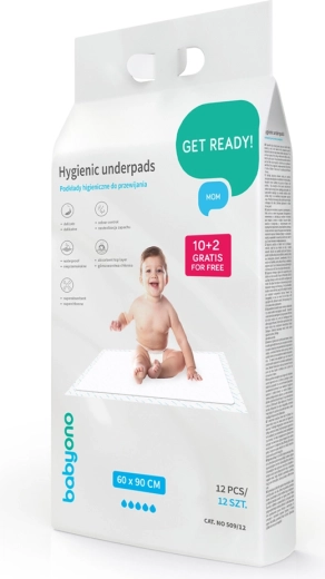 Engangsskifteunderlag BABYONO 60 × 90 cm, 12 stk.