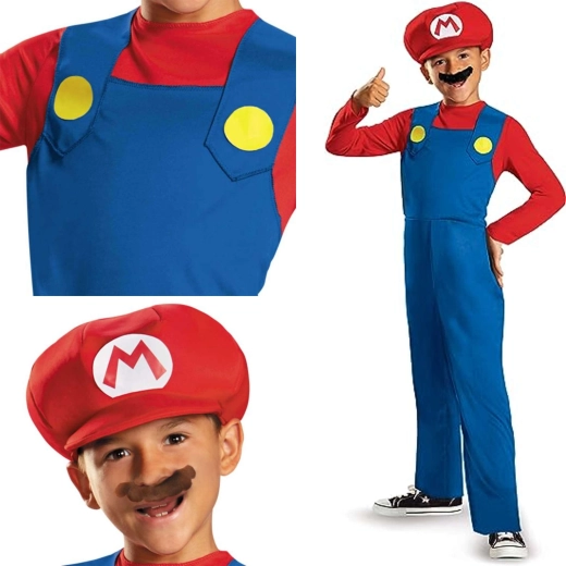 Børnekostume Super Mario, 7–8 år