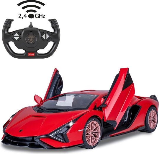 Jamara Lamborghini Sián FKP 37 RC-bil 1:14 rød 2,4 GHz med LED og manuelt åbne døre