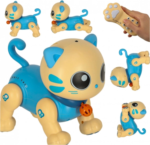 Interaktiv robotkat med fjernbetjening, blå