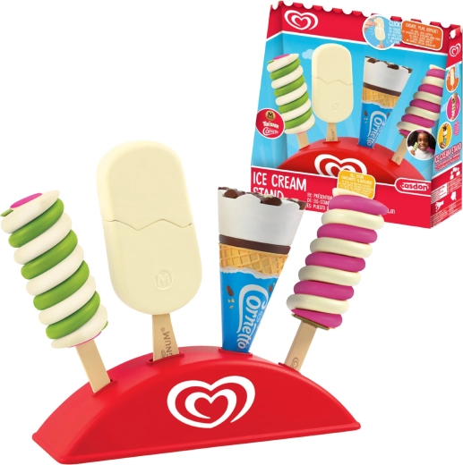 Casdon Algida legesæt med is og stander (Twister, Cornetto og Magnum)