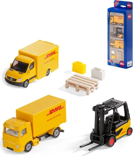 SIKU DHL-logistiksæt med køretøjer og gaffeltruck