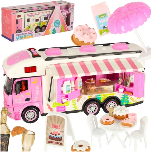 Pink fjernstyret autocamper med tilbehør
