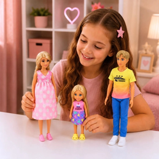Familiesæt med 3 dukker