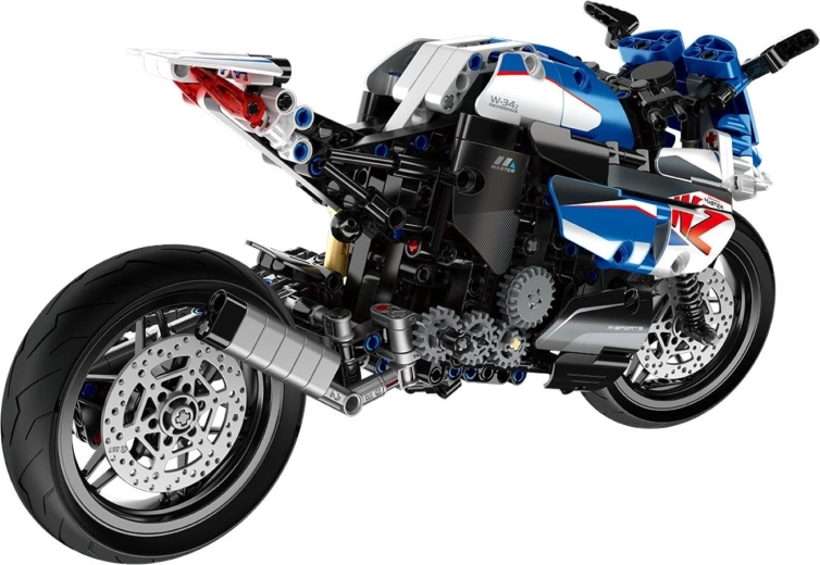Detaljeret sportsmotorcykel med mekanisk udseende