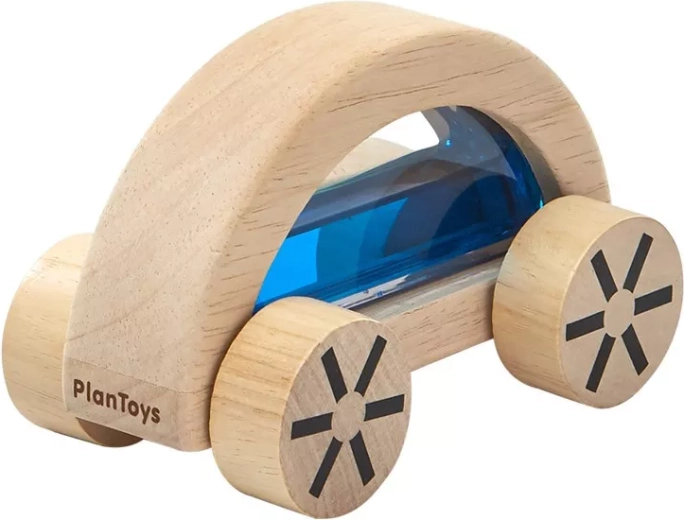 PlanToys træbil med vand, blå - 1 stk.
