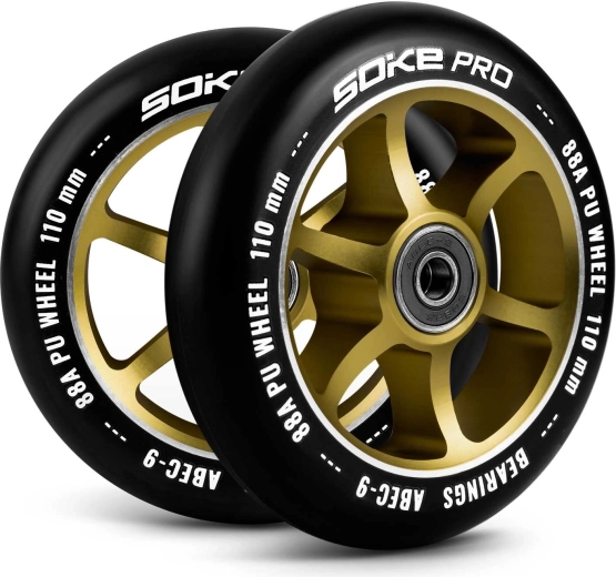 Hjul til løbehjul 110 mm guld (2 stk) SOKE