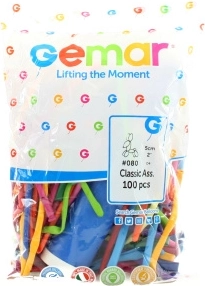Modeleringsballoner Gemar med pumpe - 100 stk