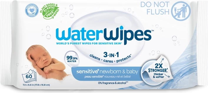 Vådservietter WATERWIPES Newborn & Baby 3-i-1 60 stk