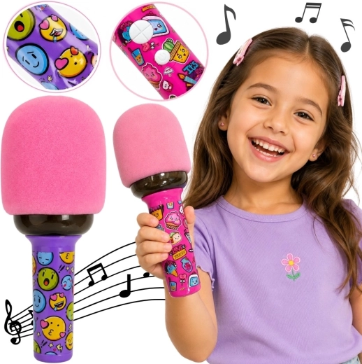 Woopie trådløs karaoke-mikrofon med Bluetooth-højttaler og LED-lys til børn