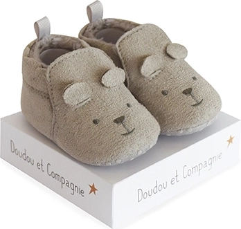 Babyfutter med plysfor 0–6 måneder, grå – DOUDOU