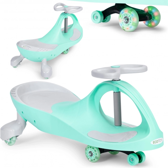 Wiggle-løbecykel med LED-hjul grøn ECOTOYS