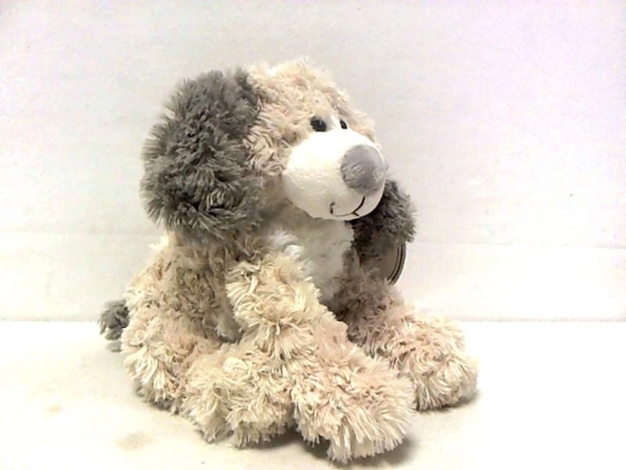 Plys-hund Addy med hvid mave 20 cm ecru