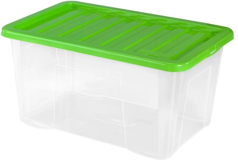 Plast opbevaringsboks med låg HEIDRUN Quasar 60 l