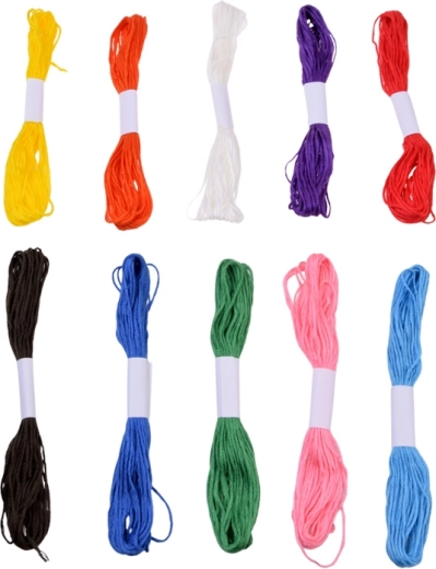 10 farver broderigarn til varierede kombinationer