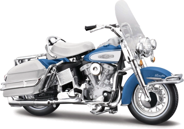 Maisto Harley-Davidson 1966 FLH Electra Glide blå-hvid 1:18