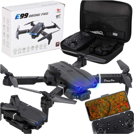 Sammenklappelig RC-drone E99 Pro med dobbeltkamera 720p og headless-tilstand