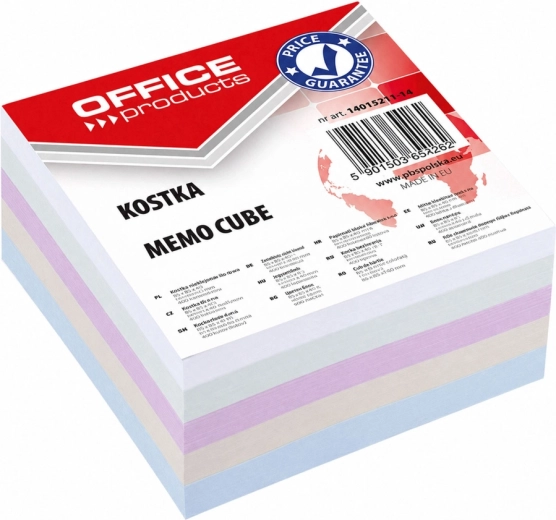 Papir-notesblok i terningform OFFICE PRODUCTS uden lim 85 × 85 × 40 mm, mix af farver - 1 stk.