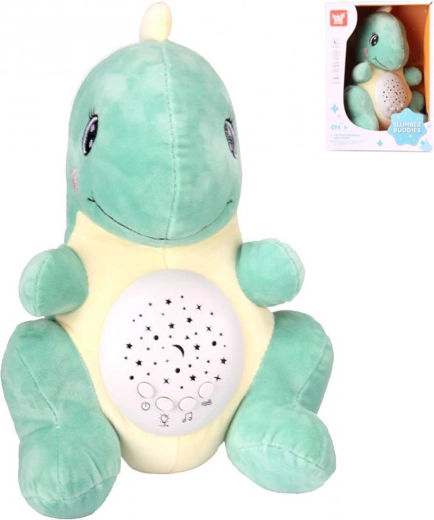 Plysjdinosaur med projektor til stjernehimmel med lys og lyd – 1 stk.