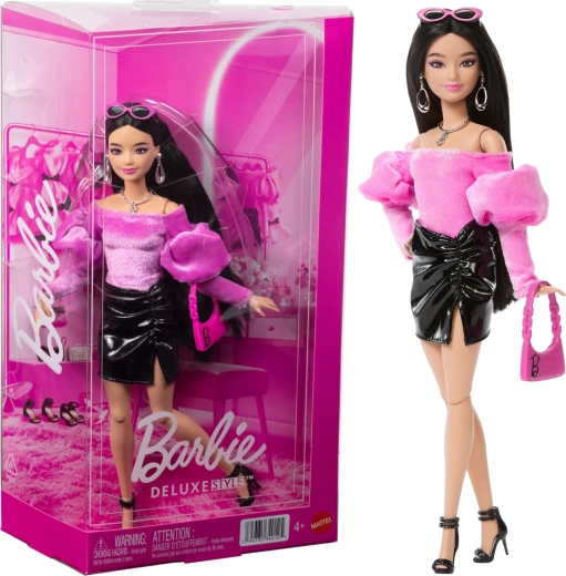 Mattel Barbie Deluxe Style modedukke i pink og sort med tilbehør