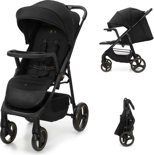 Kinderkraft sportsklapvogn Trig 3 med bakke onyx black